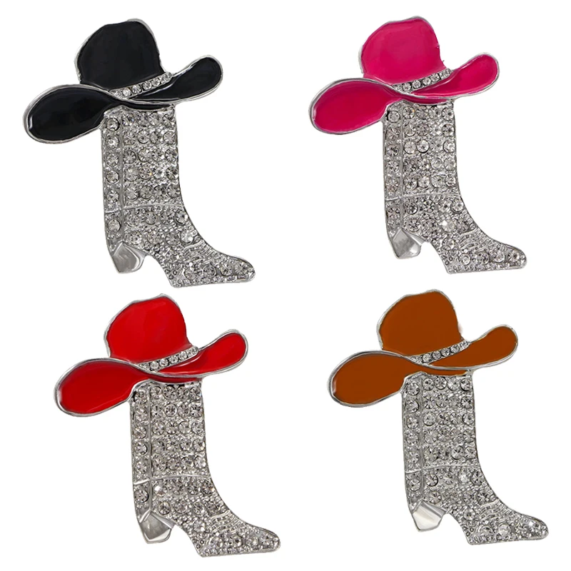 New luxury creative high-heeled boot brooch high-end glitter slipper hat women's pin jewelry gifts