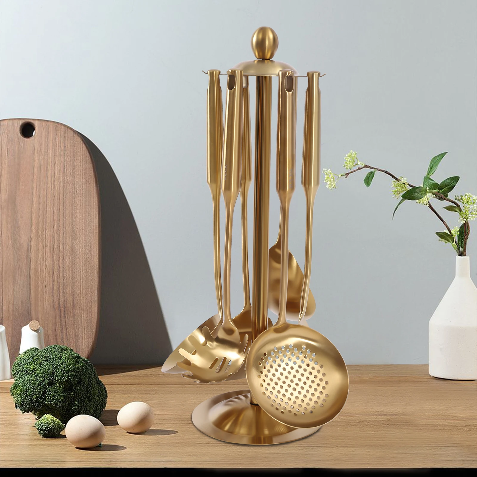 

Complete Stainless Steel Kitchen Utensil Set – 7 Pieces, Anti-Corrosion, Rust-Proof, Perfect for Your Kitchen or as a Gift