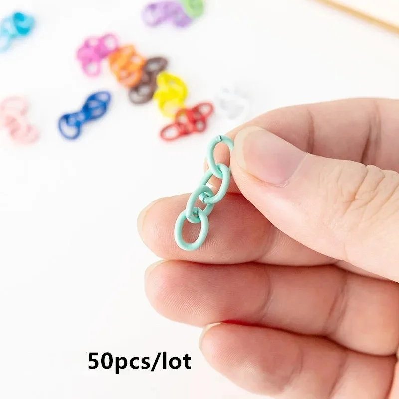 50pcs 26mm Colored Keychain Chain Keyring Extension Chain Connectors For DIY Jewelry Making Key Ring Accessories Wholesale