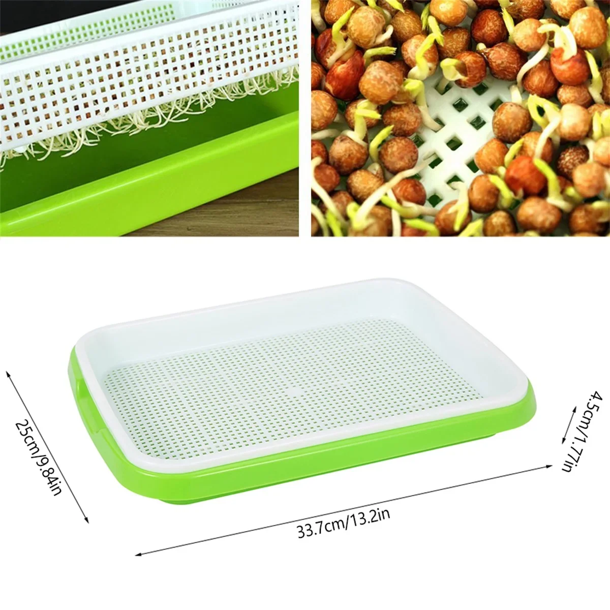 1PC Seed Sprouter Tray  Wheatgrass Sprouting Pot Planter Soilless Bean Culture Hydroponic Nursery Plate Cat Grass Bonsai Seeds