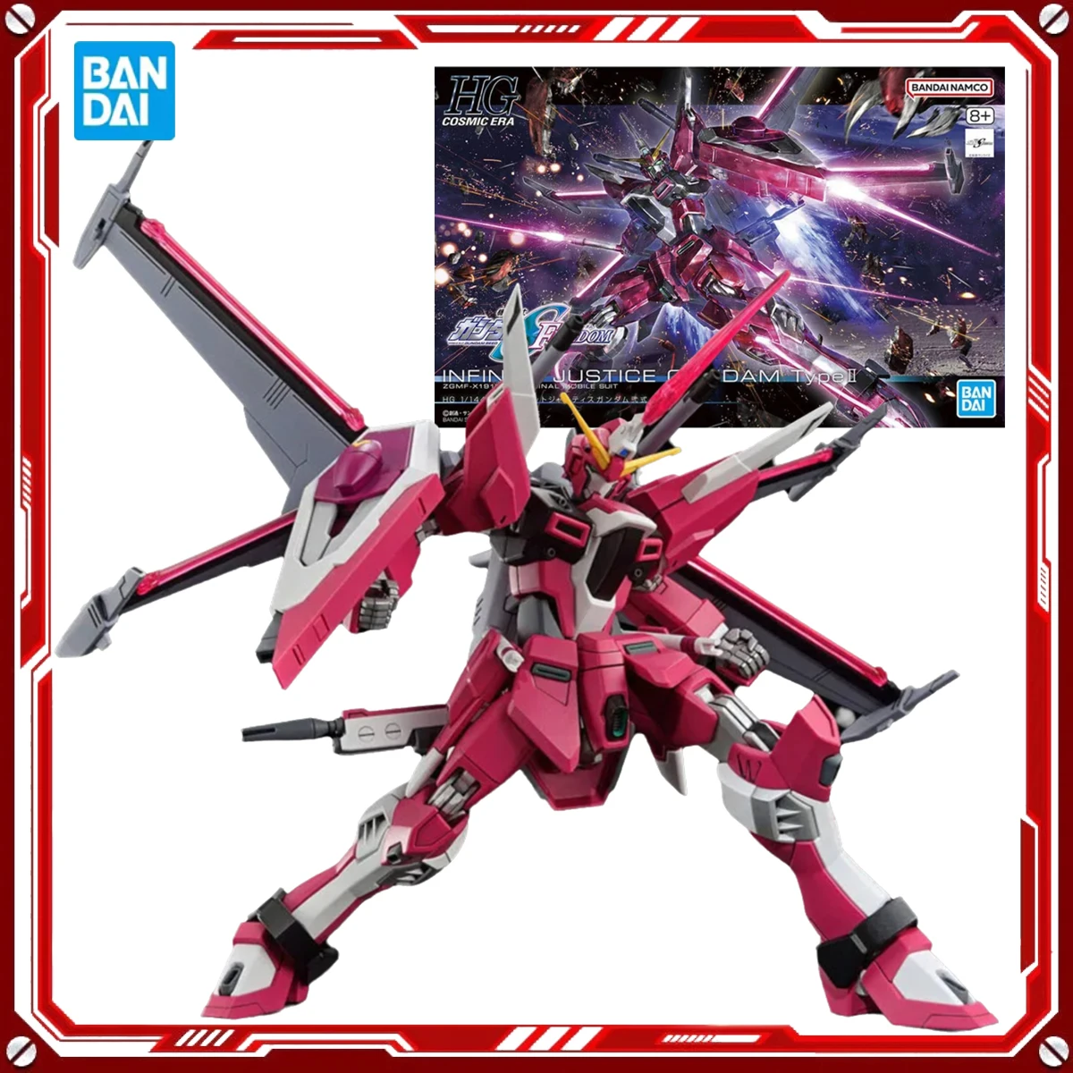 

Bandai Genuine Gundam Anime Model Kits Infinite Justice Gundam Type II Toys HG 1/144 Action Figure Assembly Model Gift for Kids