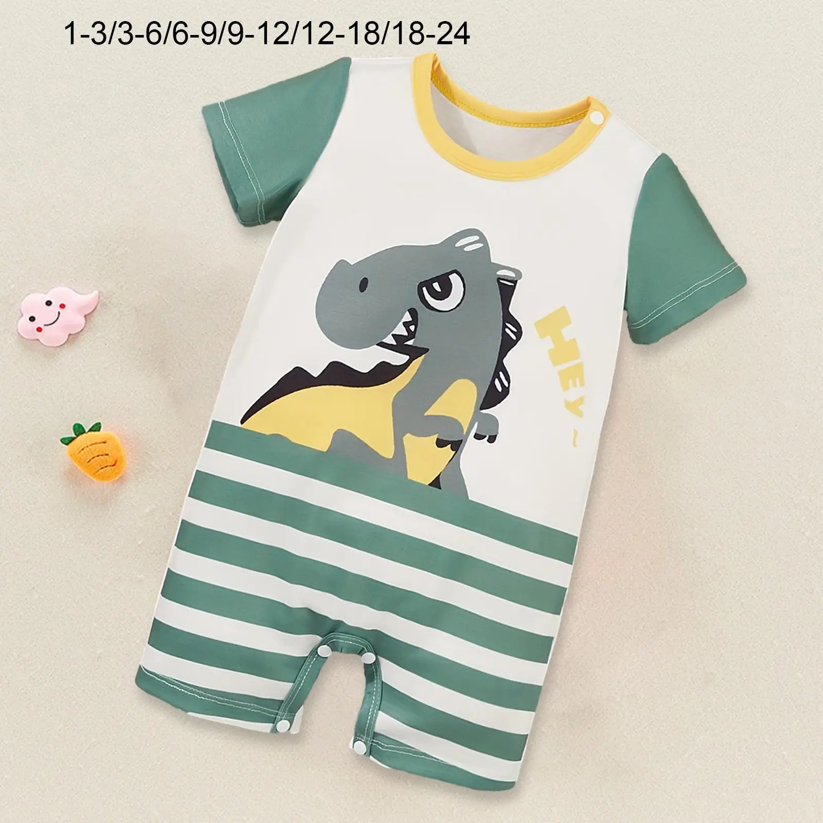 Baby Boys Short Sleeve Romper Clothes with Dinosaur Print Baby Summer Romper for Casual Sleepwear Photo Daily Wear Wedding Party