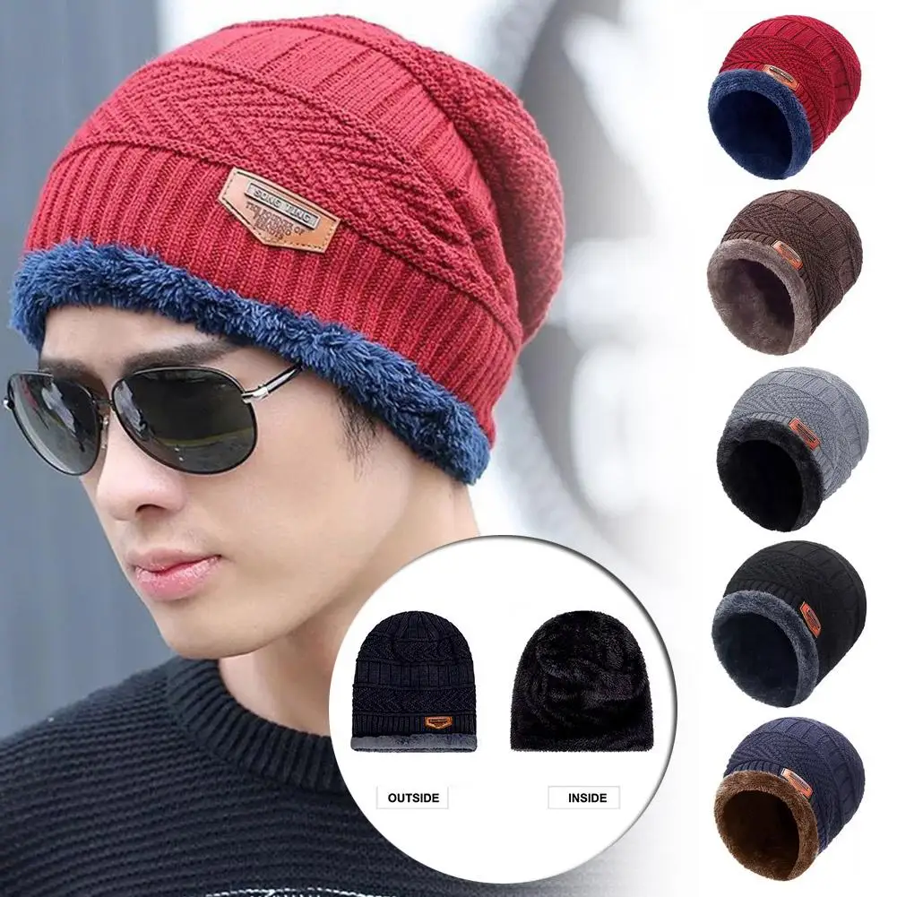 Winter Beanie Hat For Men Knitted Hat Winter Cap Beanie Women Thick Wool Neck Scarf Cap Balaclava Bonnet Hats L6y1