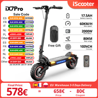 iScooter IX7Pro 2000W Dual Motor Electric Scooter 10inch 17.5Ah adult electric scooter 60km/h Foldable e-scooter