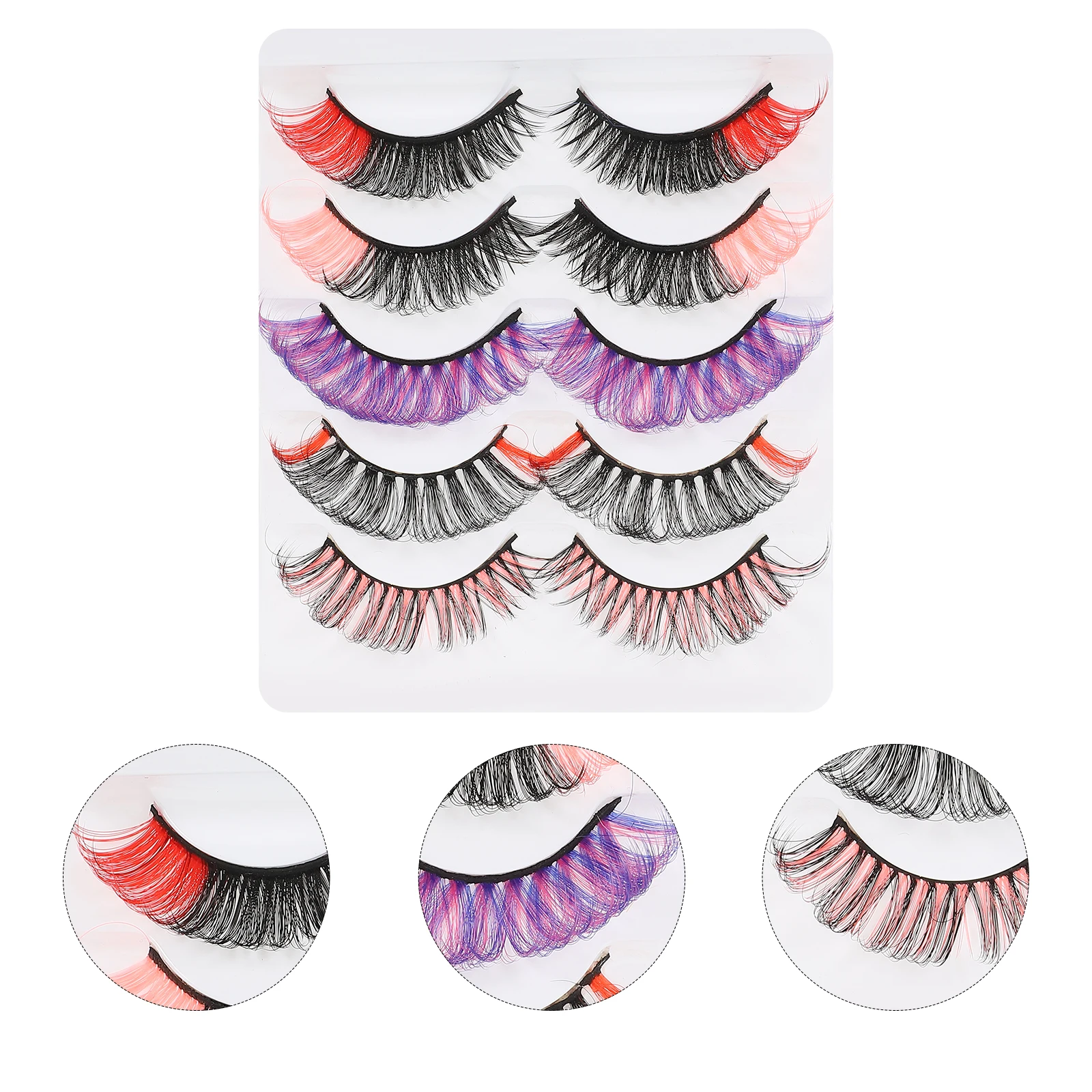 Gekleurde wimpers Valse wimpers Vrouwelijke natuurlijke schoonheid Fake Curling Dichte verlenging Party Smoky Makeup Tool