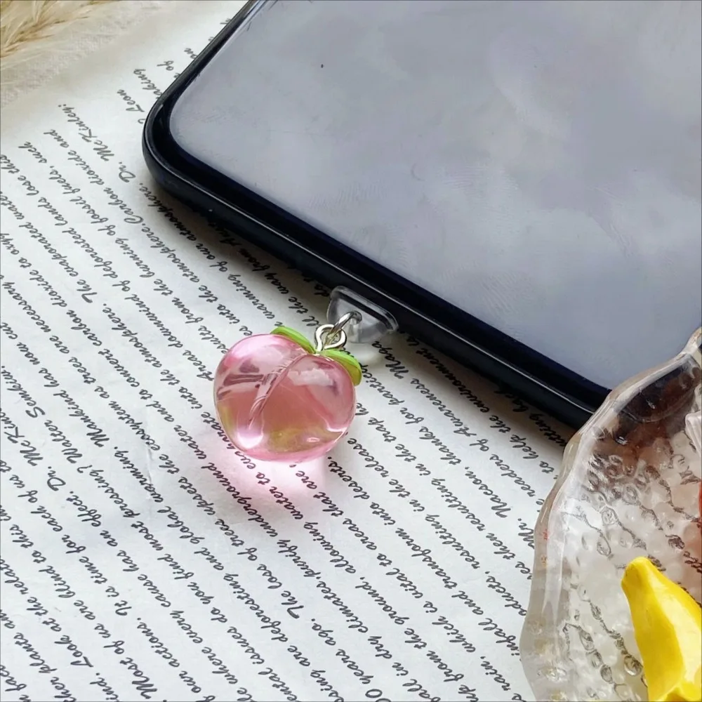 3D شكل الفاكهة جميلة لطيف الفواكه الهاتف المحمول الغبار المكونات الملحقات الأزياء زينة آيفون سامسونج نوع C