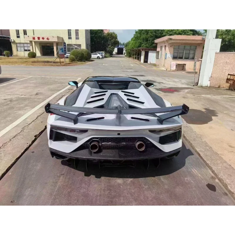 Body Dry carbon fiber For Lamborghini bull aventador to SVJ kit include Front and Rear car bumper side skirts