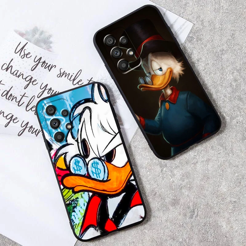 Disney Scrooge McDuck For Samsung A53 A52 A33 A32 A51 A71 A21S A13 A73 A50 A22 A23 A03 A72 A54 A12 5G Black TPU Phone Case