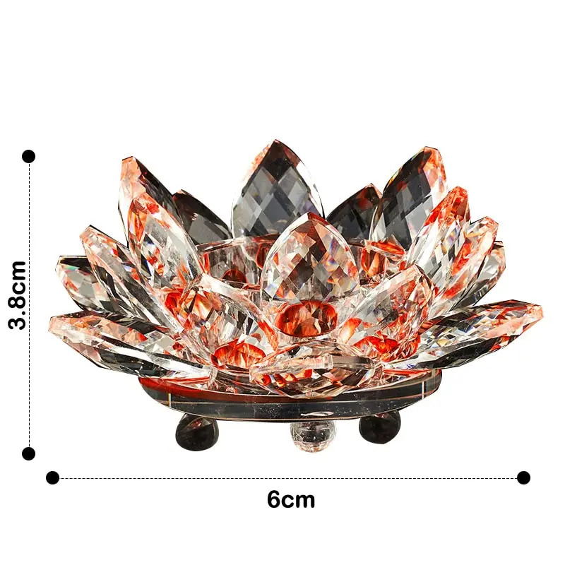 Quartz Crystal Lotus Flower Crafts Glass Paperweight Fengshui Ornaments Figurines Home Wedding Party Decor Gifts Souvenir 60mm