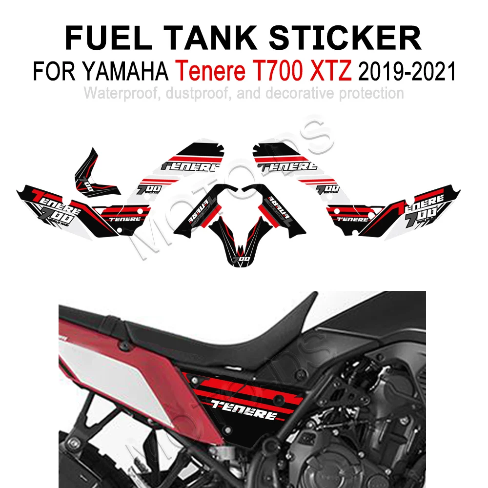 

﻿ For YAMAHA Tenere T700 XTZ 700 T7 Motorcycle Protector Tank Knee Pad Grips Gas Fuel Oil Stickers Decals 2019 2020 2021