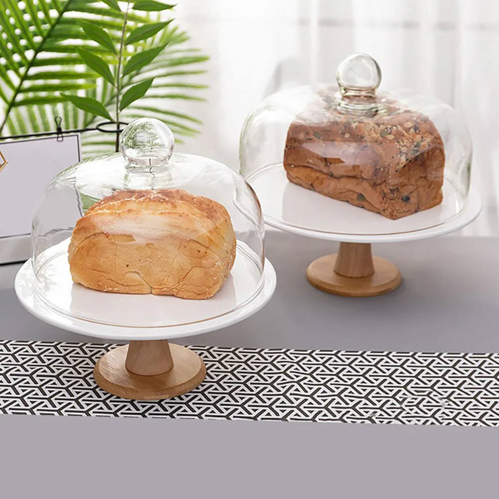 

Подставка для торта со стеклянной крышкой, элегантная стойка для выставки товаров для кондитерских изделий, пыленепроницаемая, устойчивая к насекомым, сервировка десертов на свадьбу, день рождения