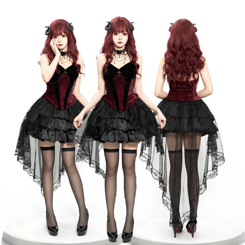 

K Юбка с хвостом дьявола ангела Lady Court Sle Pure Desire, костюм маленького ангела на Хэллоуин, женская этническая одежда