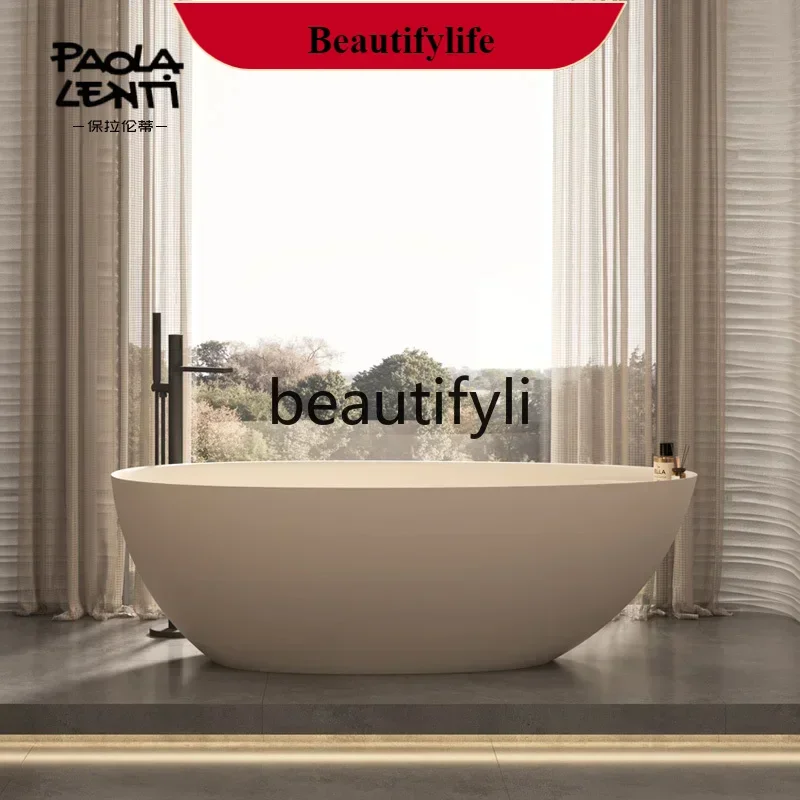 

F18 Artificial stone bathtub Hotel B & B goose egg bathtub Qimei stone household integrated bathtub