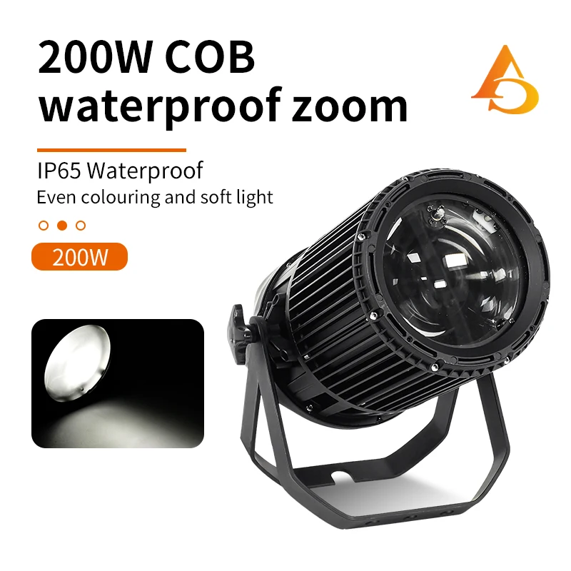 4-10 buah 200W lampu panggung kontrol DMX efek panggung strobo Putih Hangat putih dingin COB Zoom tahan air lampu panggung disko DJ