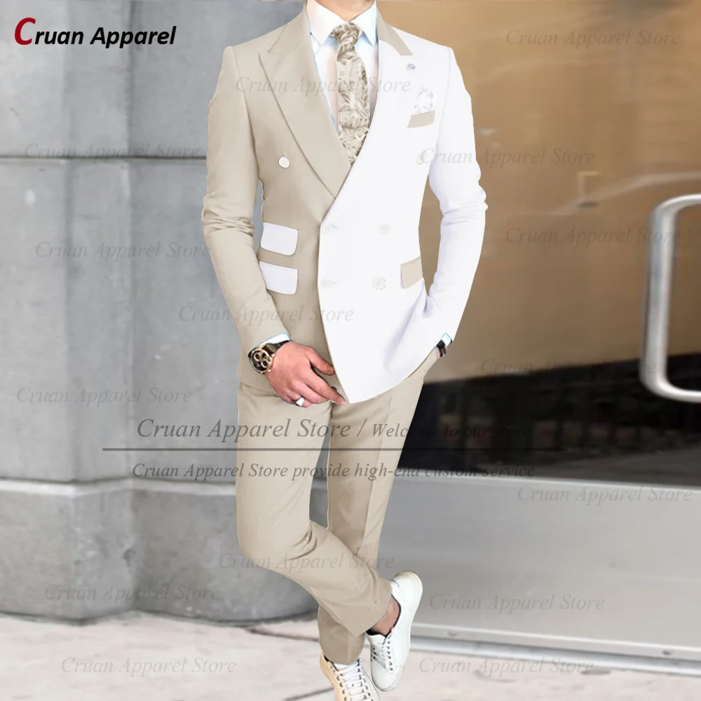 Formal Suit Sets For Men Daily Banquet Business Outfits Wedding Party Groomsman Tailor-made Slim Fit Blazer Pants Two Pieces