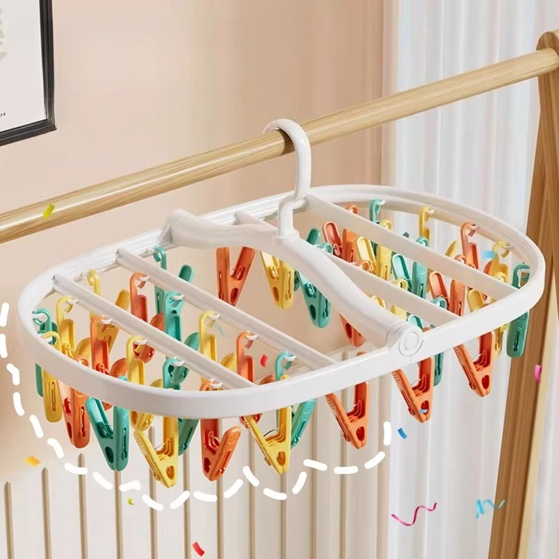 

LTT thickened balcony with clip household hanging underwear multi-functional sock drying artifact