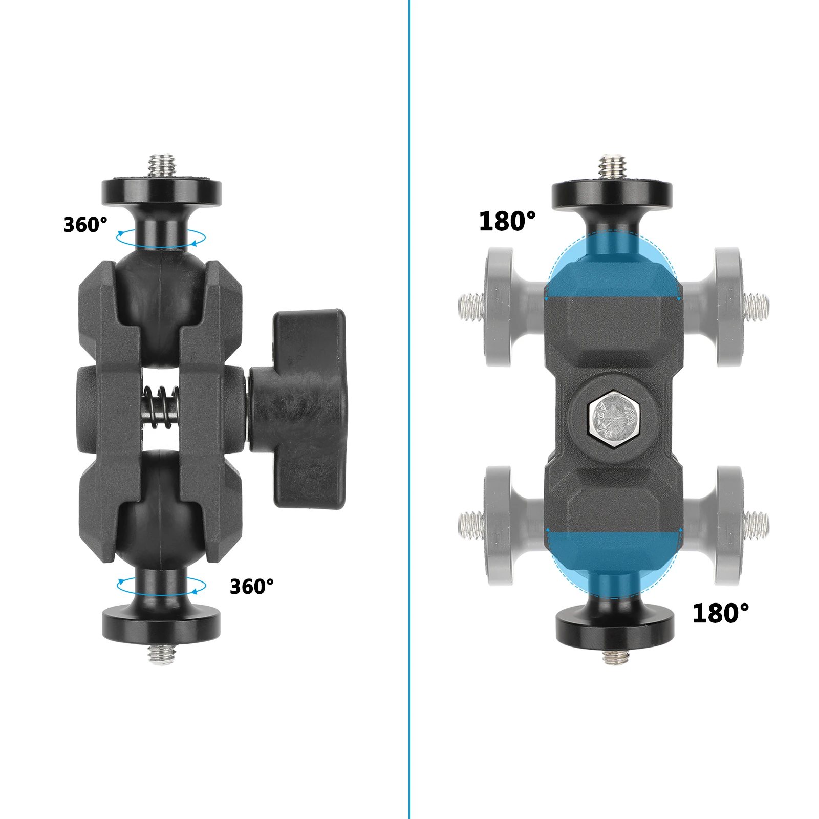 HDRIG-Camera Magic Braço Extensão, Monitor, Microfone, Gaiola Kit Rig, Cabeça Bola Duplo, 4.4"
