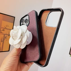 Luxury 3D Leather flower with folding bracket Case for iPhone 16 15 14 Phone Cover 13 12 11 Pro MAX Hard Shockproof Back Funda