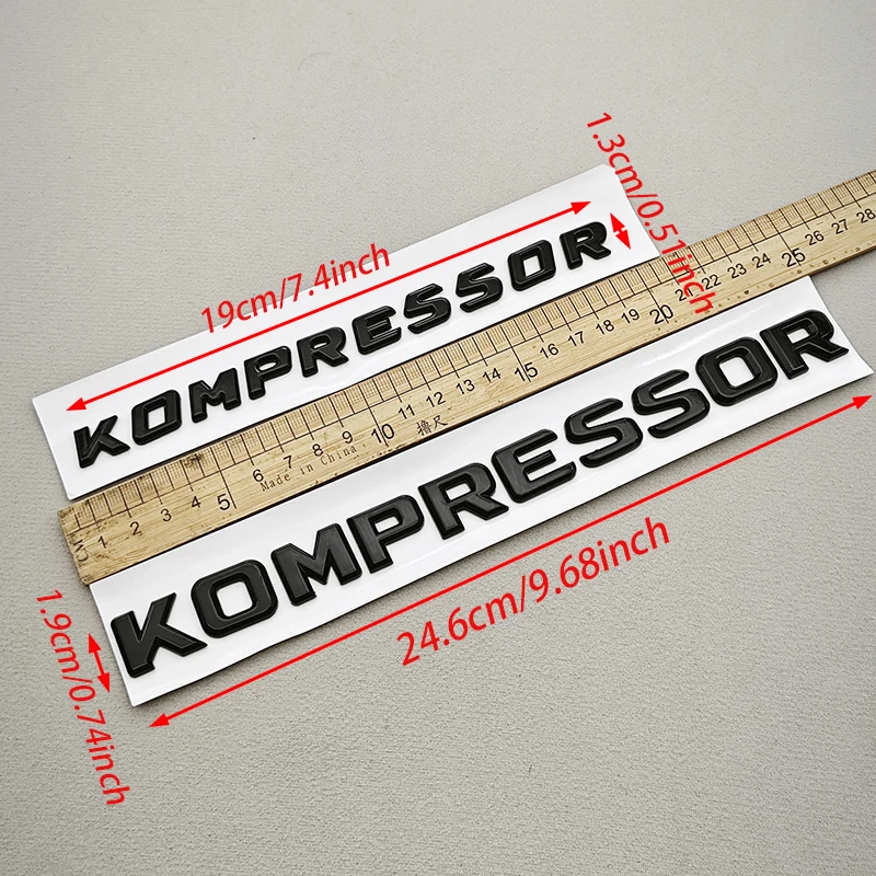 3D ABS Car Logo KOMPRESSOR Emblem Badge for Mercedes W203 W204 W211 W210 C SLK Class Letters Sticker Accessories view 5