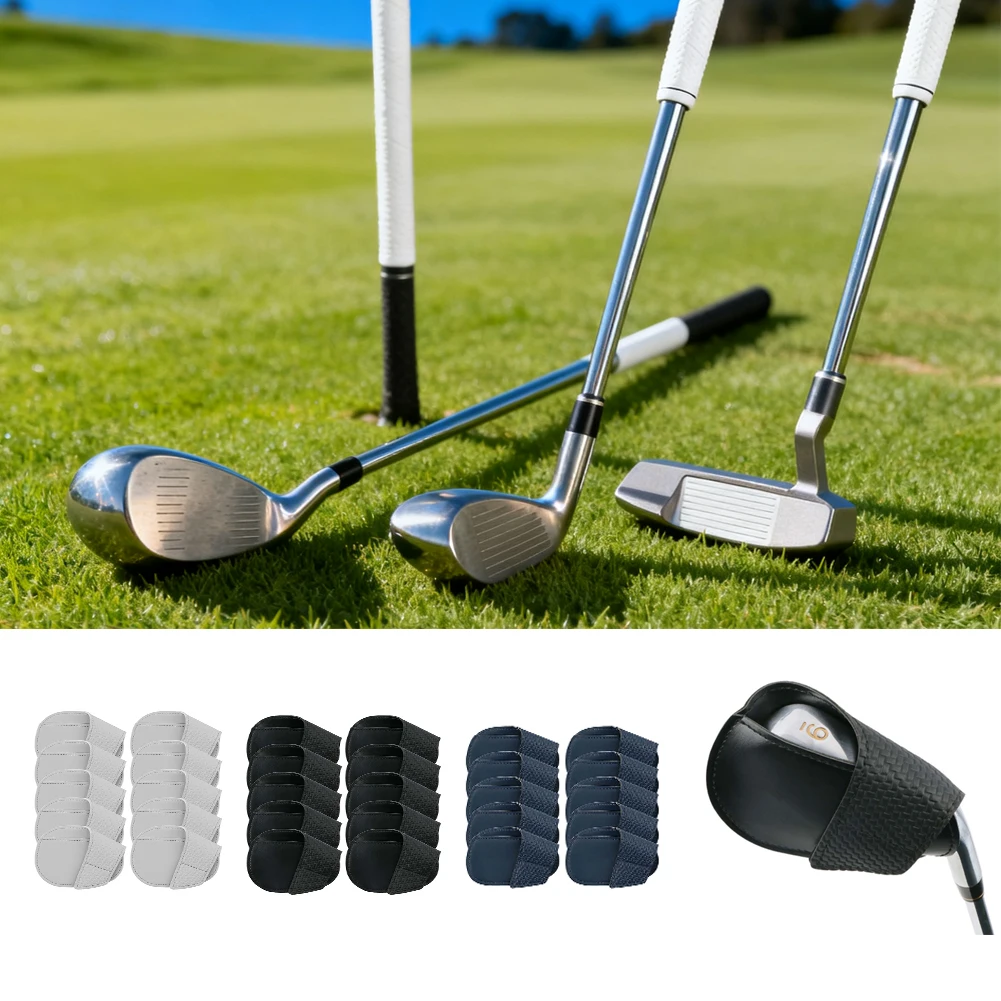 

10 шт., двухслойный портативный защитный чехол для клюшки для гольфа, защитный чехол для головы с железом для гольфа, сменные аксессуары