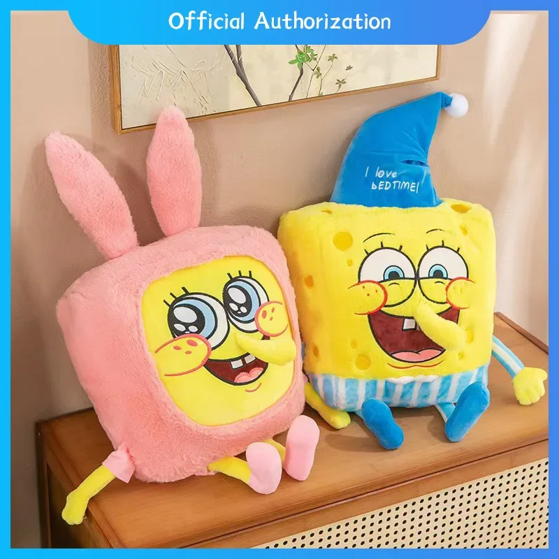 40CM-100CM SpongeBob SquarePants Pajama Party Plush Toy Cartoon Patrick Star Stuffed Doll Anime Souvenir Kawaii Birthday Gift