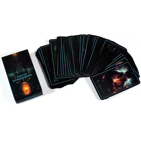 Hot Selling Of Sacred Kingdoms Tarot Leisure Entertainment Card Family Gathering Divination Deck Tarot Board Playing Card Game
