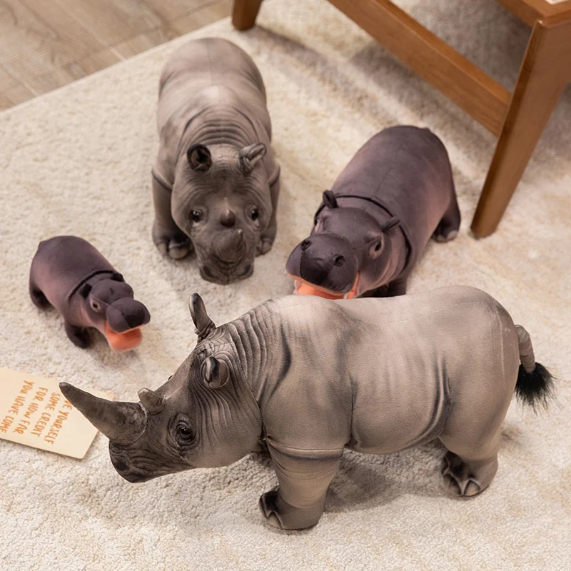 عالية الجودة محاكاة فرس النهر أفخم دمية وسادة نابض بالحياة الدهون وحيد القرن محشوة الحيوان ديكور المنزل هدية للأطفال