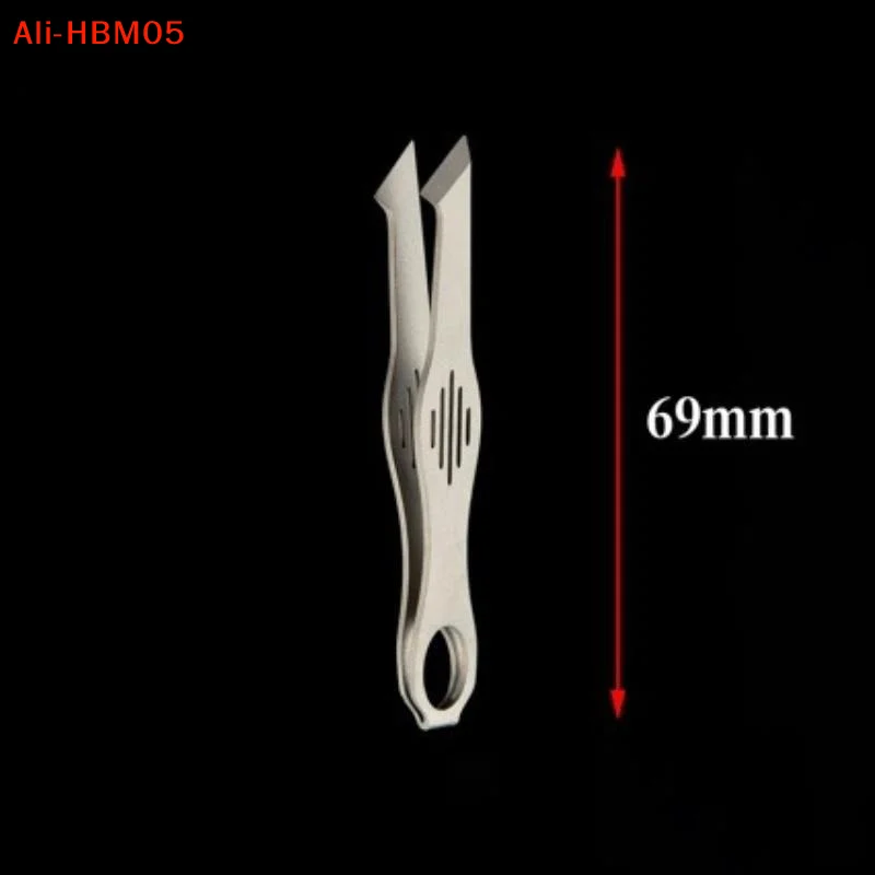 (HB05)Titanium Alloy Mini Tweezers Clip, Pointed Eyebrow Clip, Portable Keychain, Outdoor EDC Small Tool