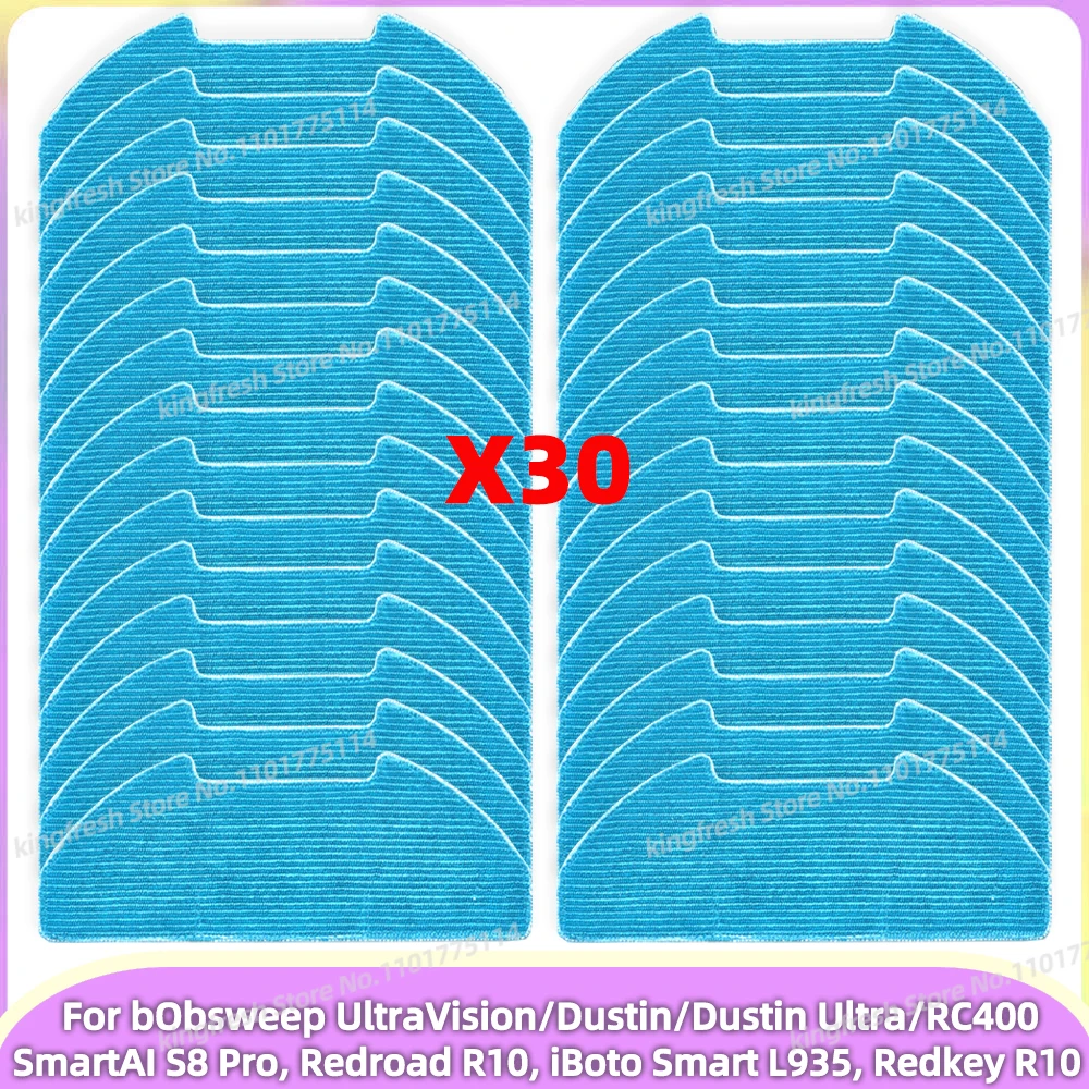 متوافق مع (SmartAI S8 Pro, Redroad R10, Redkey R10, iBoto Smart L935, bObsweep UltraVision / Dustin / Dustin Ultra / RC400 ) قطع غيار المكنسة الكهربائية قطعة قماش للمسح وسادة ممسحة ملحقات الاستبدال
