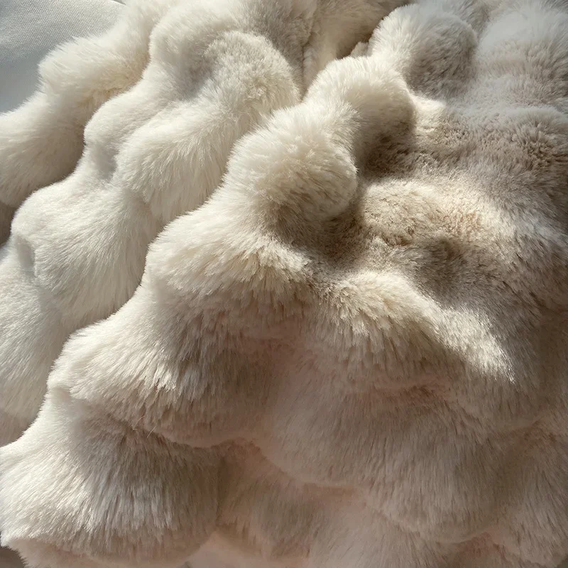 Otoño Invierno 2025 abrigos de piel sintética de visón para mujer chaquetas cortas sólidas cuello redondo manga larga punto abierto suelto grueso elegante Casual