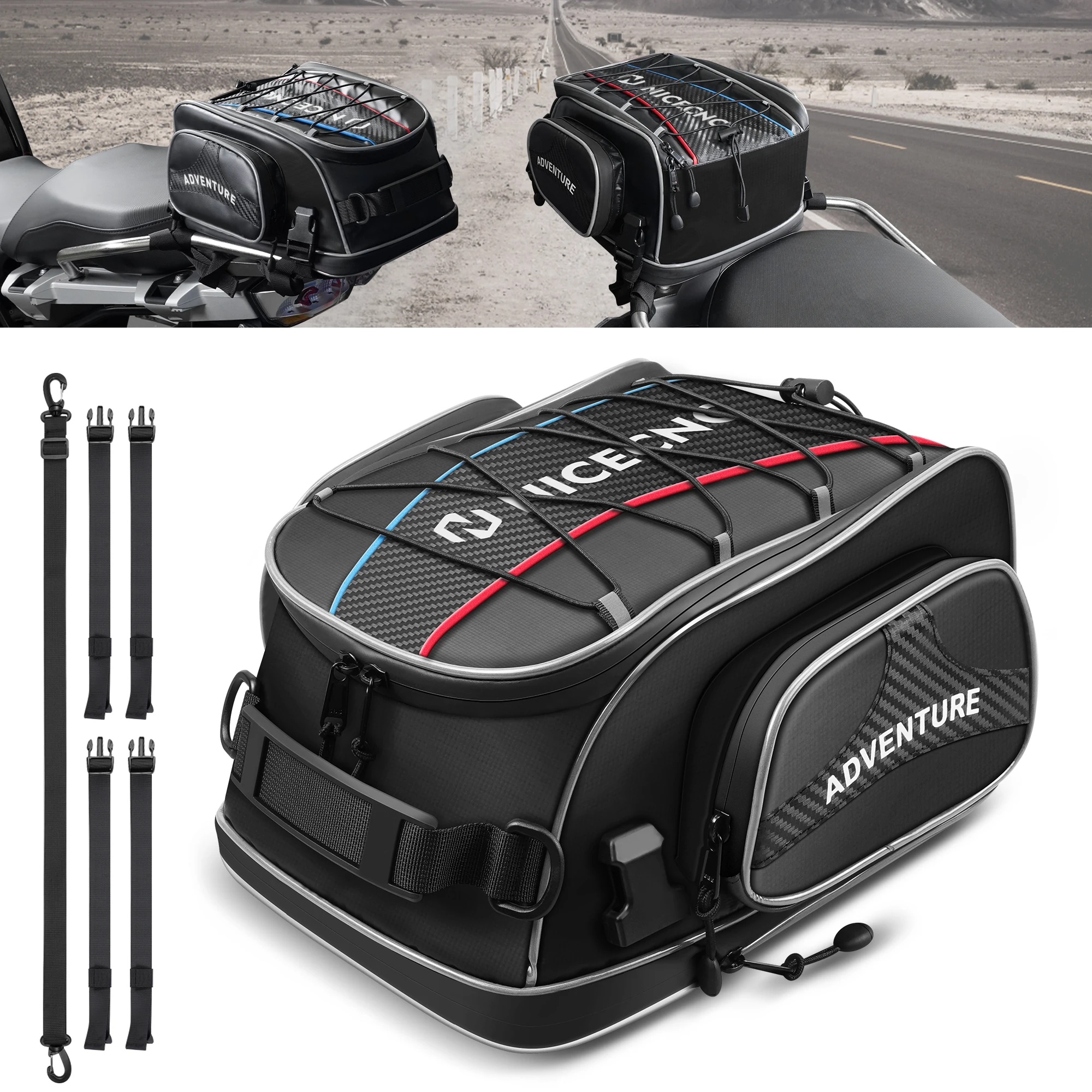 

8/15L Motorcycle Tail Bag Back Seat Storage Saddlebag for BMW R1200GS R1250GS LC /Advenutre F850GS/F750GS Advenutre (all years)