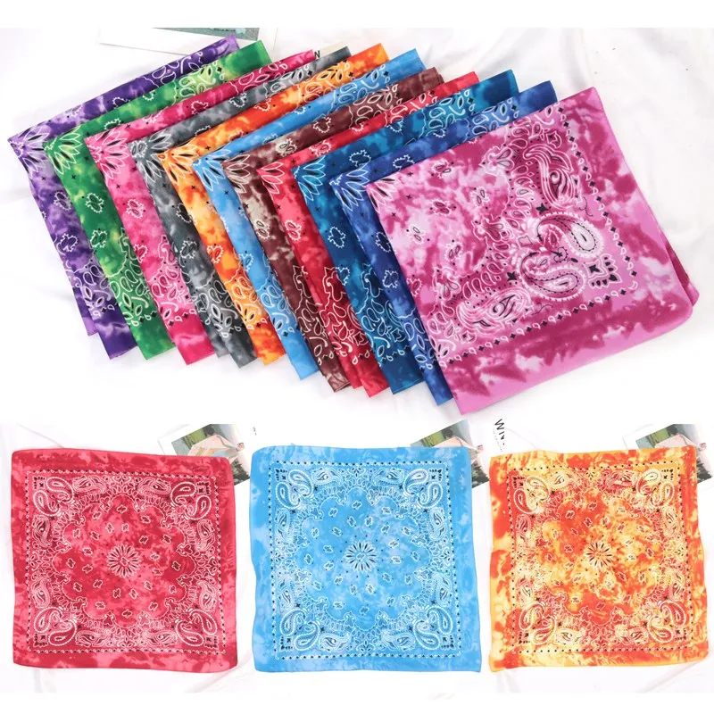 Fashion Unisex Men Women Bandana Hairband Cowboy Mens Biker Sports Headwear Wrist Hairwrap Single Sided Head Wrap Scarf Paisley