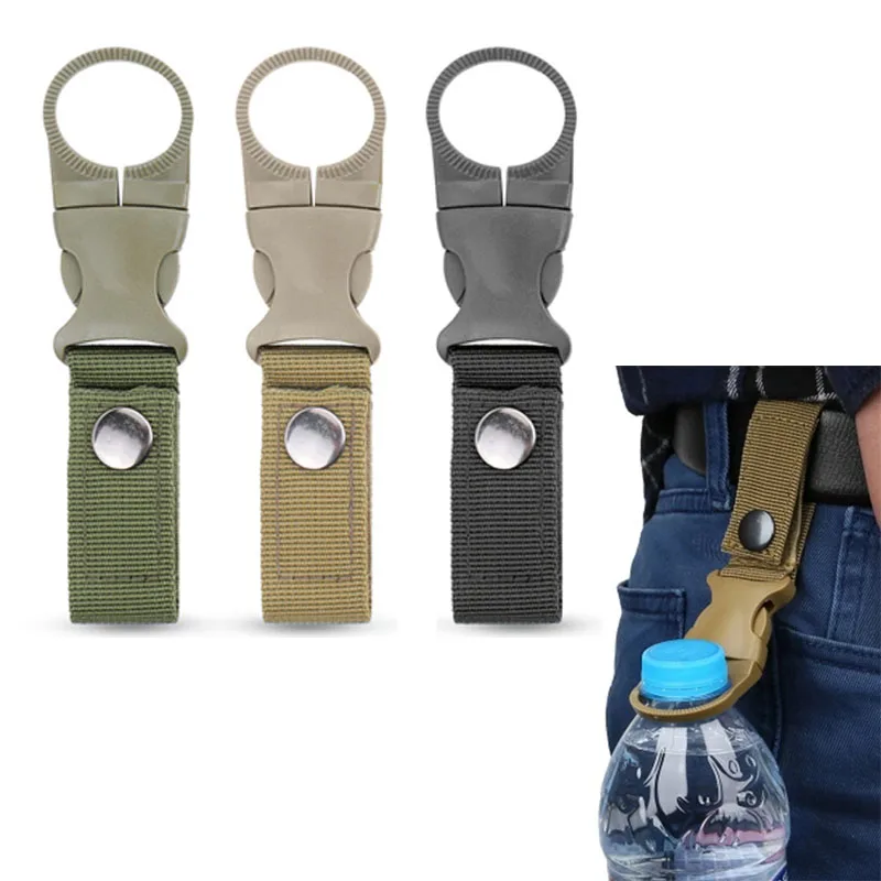 1pc Outdoor Nylon Water Bottle Hook, Multifunctional Mountaineering Buckle for Portable Water Bottles & Mineral Water Clips