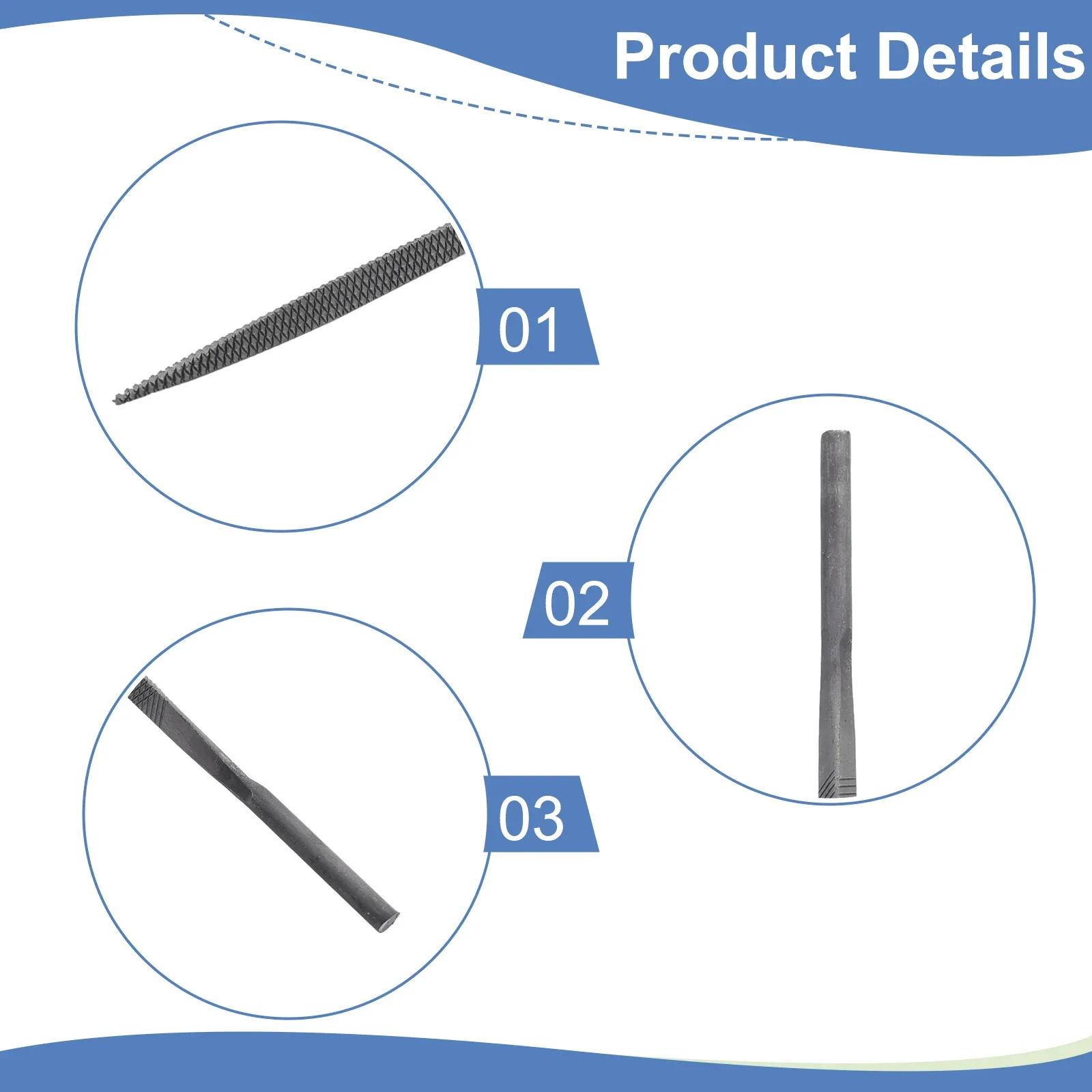 1pc Metal File Industrial Steel Files Flat/Round/Triangle Pneumatic File For Wood Metal For Metalworking Woodworking 5x140mm