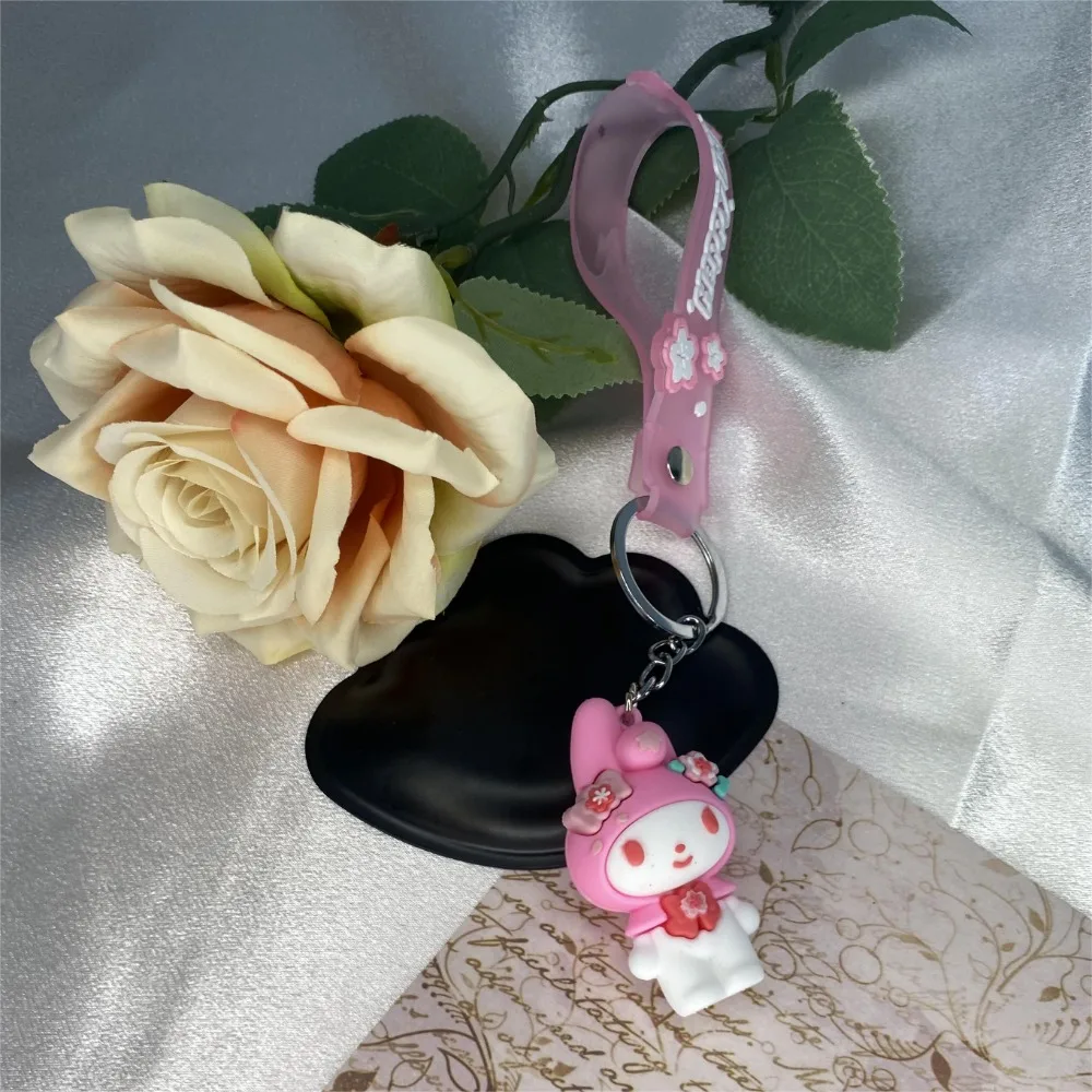 5pcs Sanrio Cartoon portachiavi Hello Kitty Cherry Blossom Anime figure Kuromi Car portachiavi decorazione bambini regali di compleanno