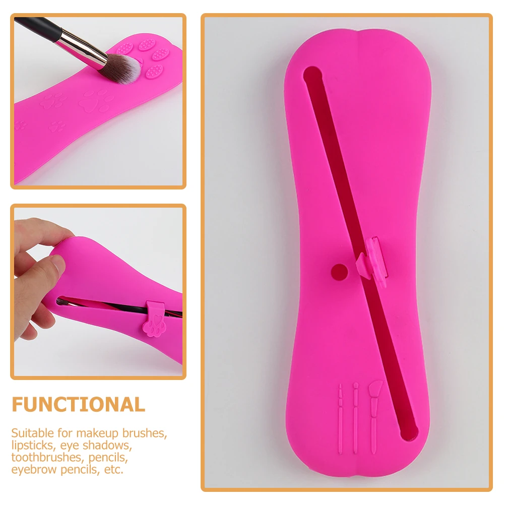 

s Silicone Makeup Brush Holder ganizer Bag Travel Storage Case for Brushes Lipsticks Eyeshadows Pencils Compact