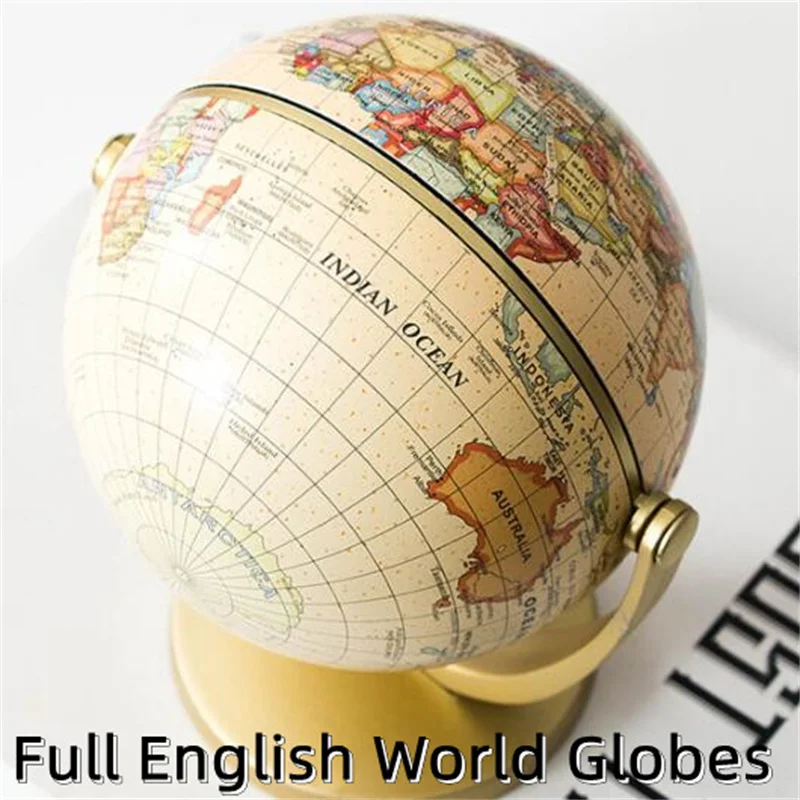 Full English Omnidirectional World  Globe Sphere Diameter 10cm Desk MINI Teaching Globe PVC ABS Material 720° and 360° Rotation