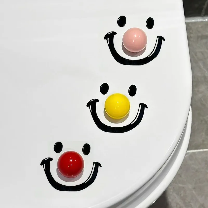 Dopamin-Farbiger Smiley-Ball Toilettendeckel-Heber Runde Form Selbstklebender Toilettensitz-Heber Handlicher Toilettendeckelöffner Badezimmer – Detail 2