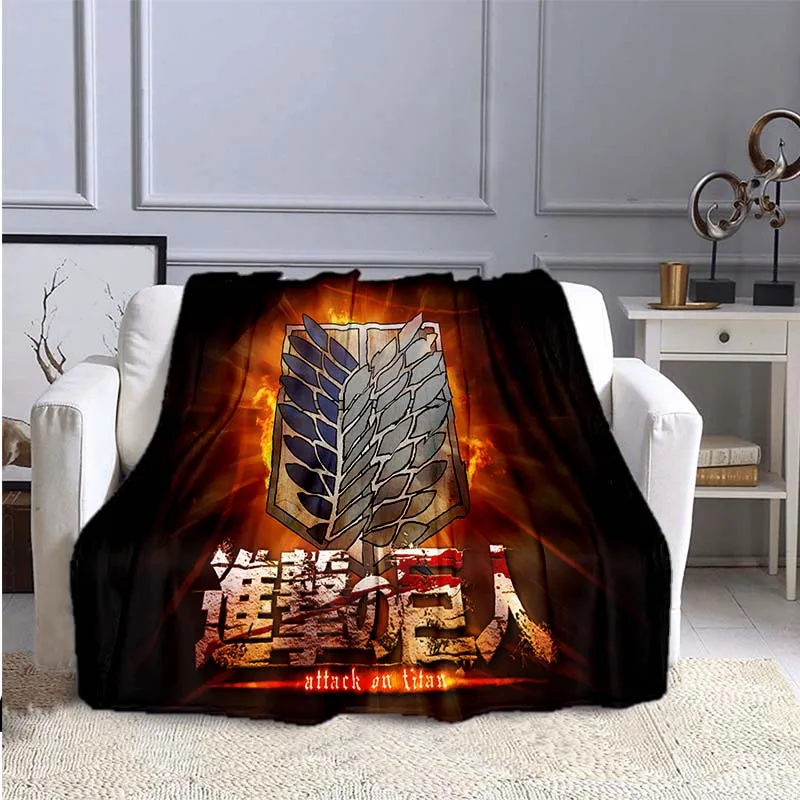 Anime Attack on Titan Blanket Furniture Supplies Birthday Gifts Valentine's Day Gifts Teens flannel warm fashion bedspread