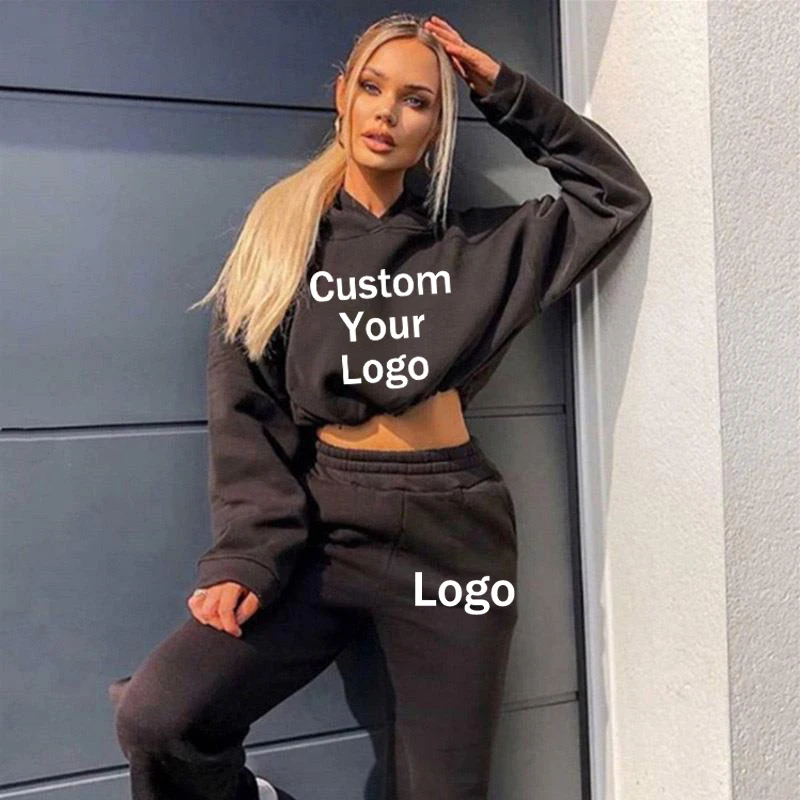 

Customized Oversized Loose Casual Suit Outdoor Sports Jogging Winter Suit Sweater Elastic Waist Trousers Grunge Design Logo Trac