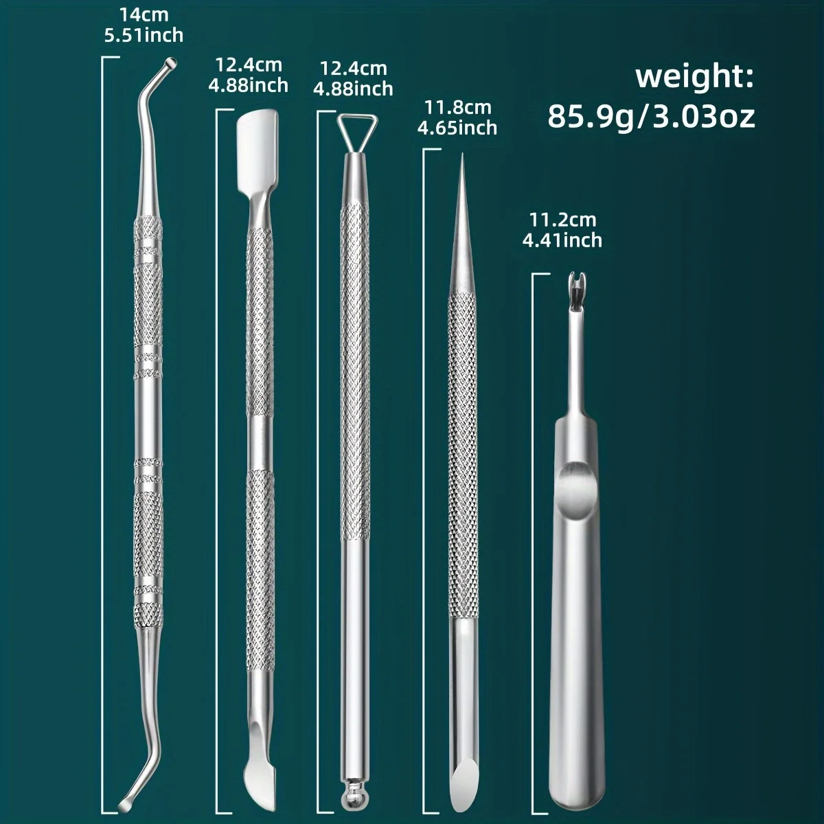 Nagellackentferner-Set aus Edelstahl – Gelschäler, Schaber und Reinigungsset für Hände, Füße – geruchlose Maniküre- und Pediküre-Pflege