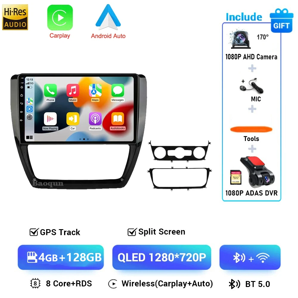 Voor Volkswagen Jetta 6 2011-2018 Android 16 Carplay Auto 4G + WIFI GPS Autoradio Navigatie multimedia Video Player Stereo BT