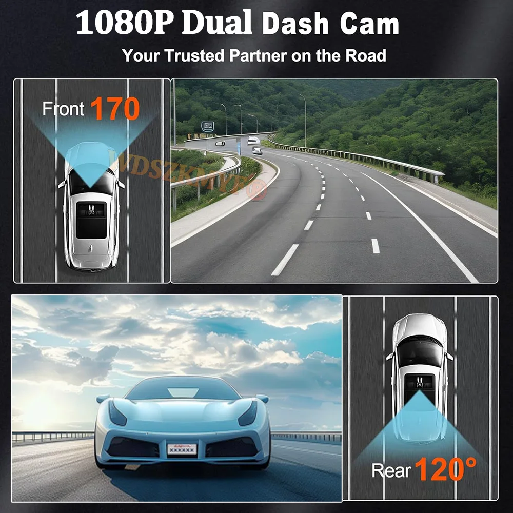 2 Channel Car Dvr 1080P Dash Cam for Cars WIFI  APP Camera for Vehicle Video Recorder Rear Camera Night Vision Car Accsesories