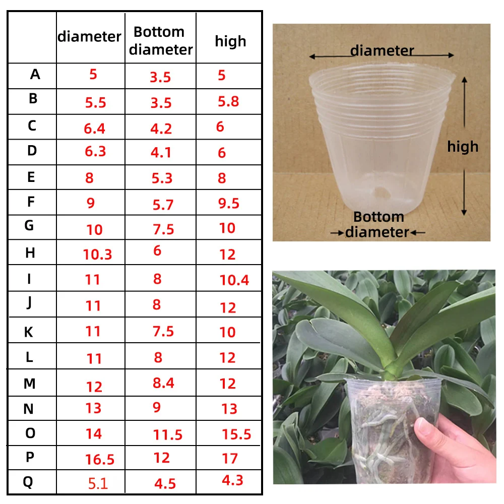 Garden Nursery Pot Plant Growing 18 Sizes Transparent Plastic Planting Flowers Fruit And Vegetable Transplanting Supplies Tool