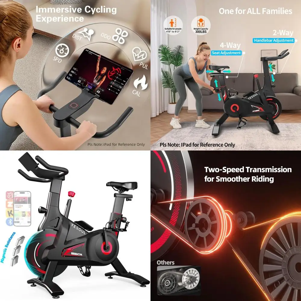

Compact Magnetic Exercise Bike: Quiet Indoor Cycling with Adjustable Seat for Home Gym Workout