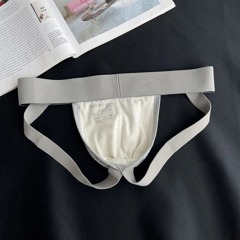 Erotic Men's Underwear Gay Sexy Low Waist U Convex Pouch Jockstrap Youth Stretchy Cotton Breathable Comfortable Thong Underpants - view 2