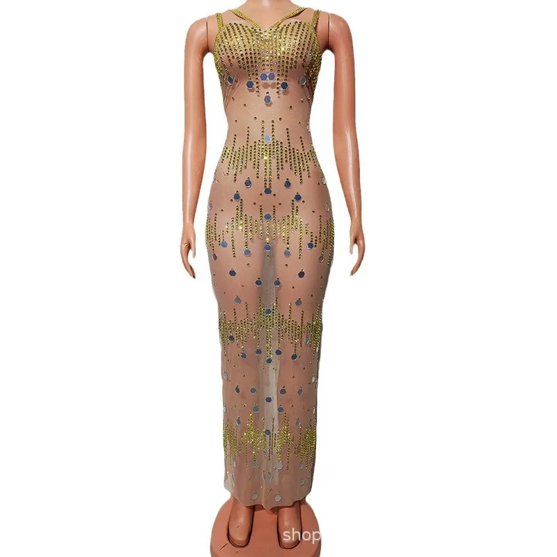 Sexy Suspender Perspective Holiday Dress Adult Model Catwalk Trendy Clothing Company Annual Meeting Evening Dress Robe De Mariée