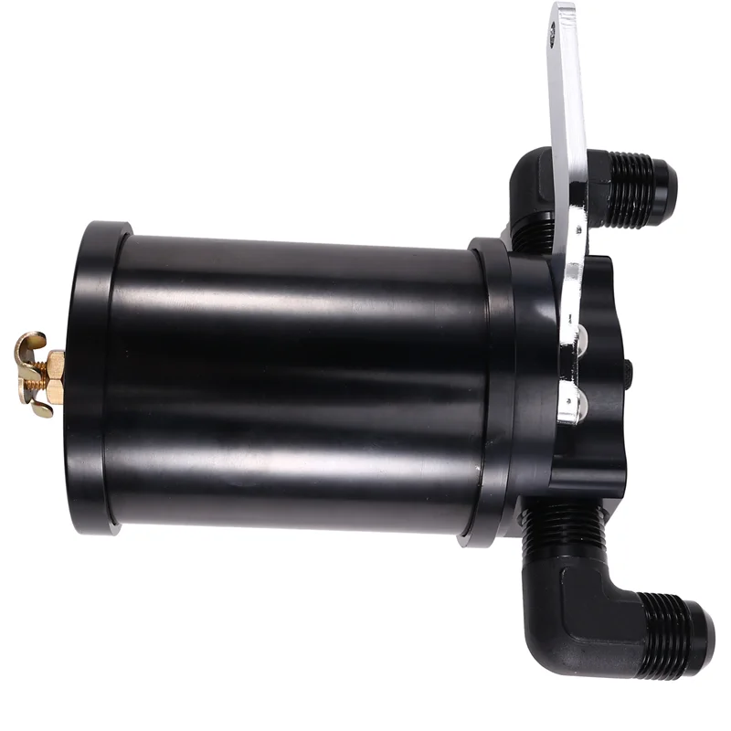 

AB16-Automobile Parts Oil Catch Can With Air Filter Vent Flat Head Oil Recovery Waste Capacity
