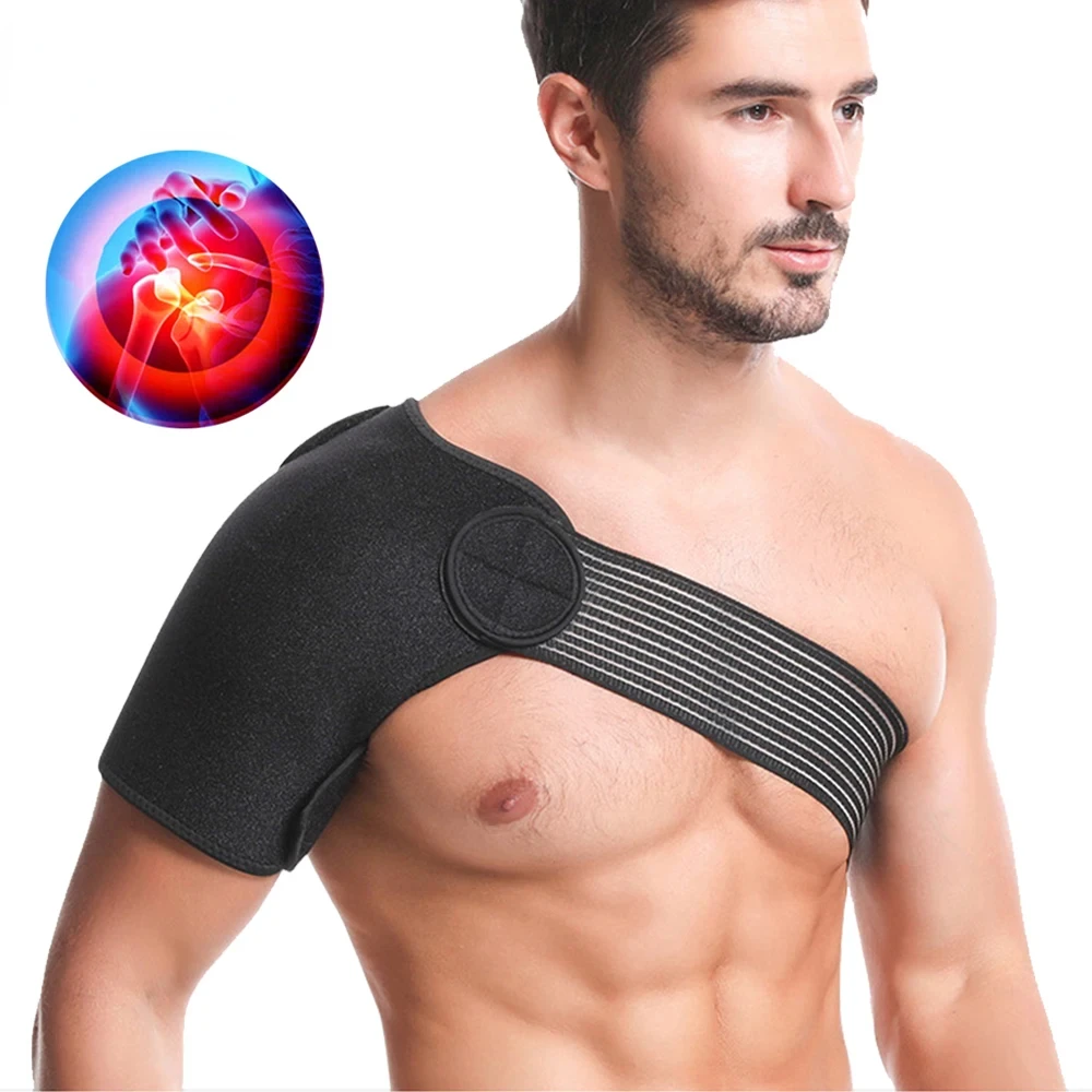 BraceTop Adjustable Breathable Gym Sports Care Single Shoulder Support Back Brace Guard Strap Wrap Belt Band Pads Black Bandage