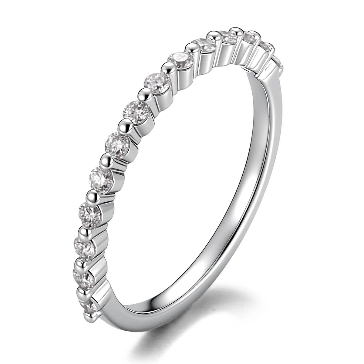 Provence Moissanite Half Eternity Rings for Women 10K Solid Gold Promise Rings for Girlfriend Stacking Ring DIY Custom Rings